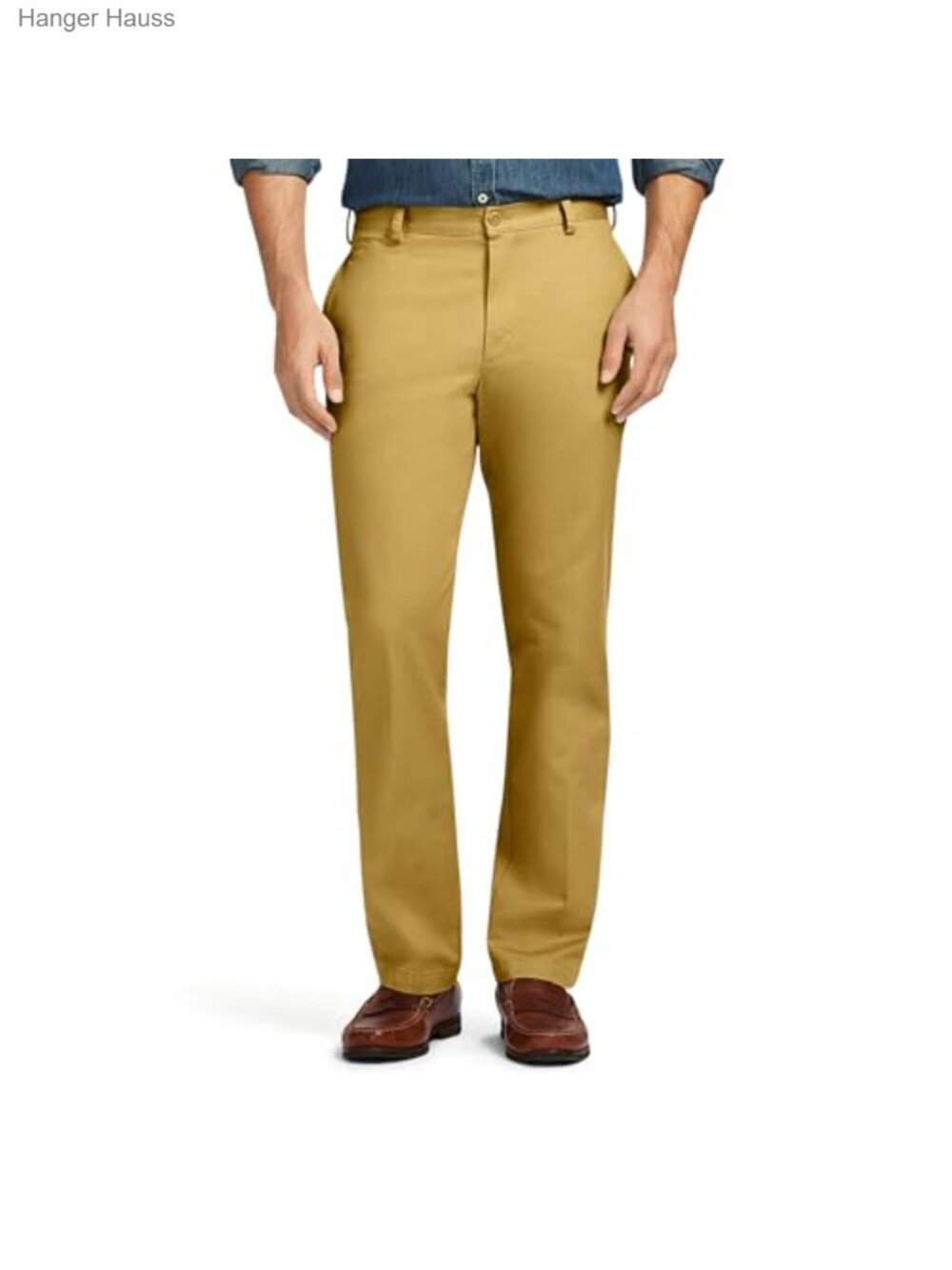 Men's Slim Fit Flat Front Chino Pants Tapered Leg Wrinkle-Free Casual